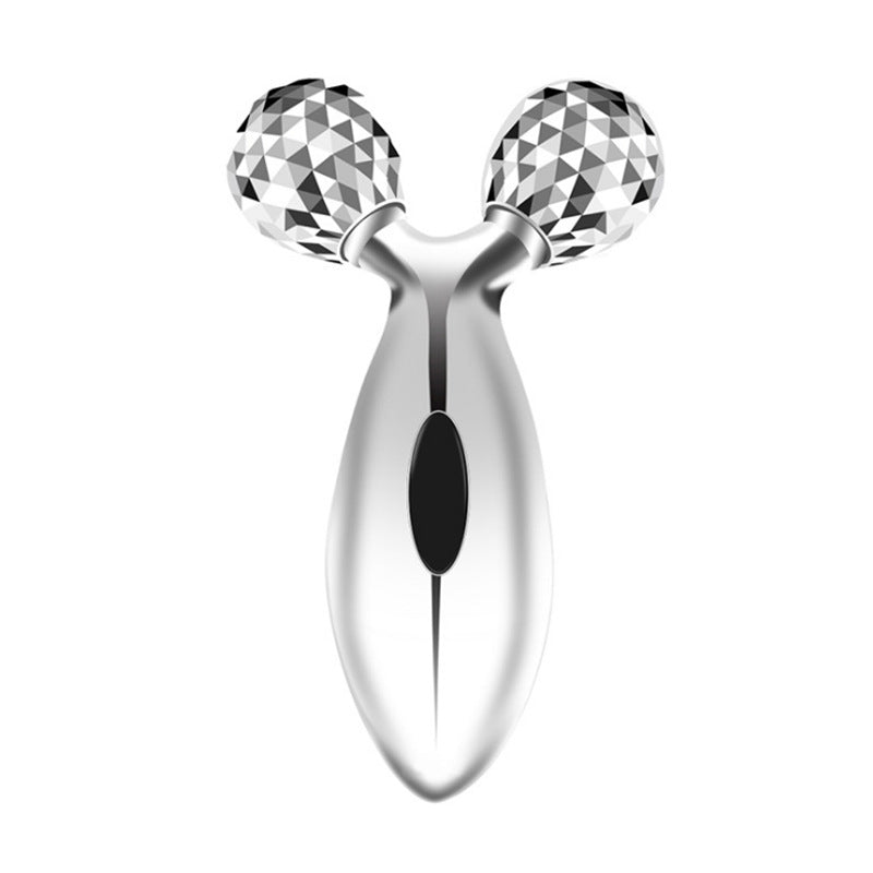 Masseur Facial 3D Roller Manuel Or Rose - Lifting Visage Ions Positifs