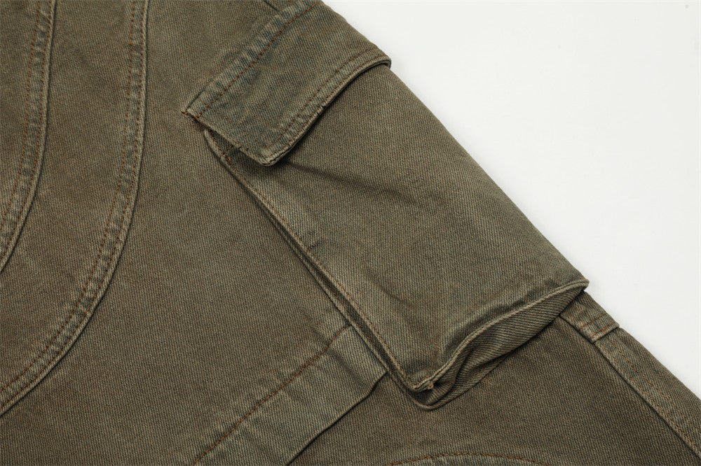 Pantalon Cargo Kaki Coton - Design Coutures Artistiques