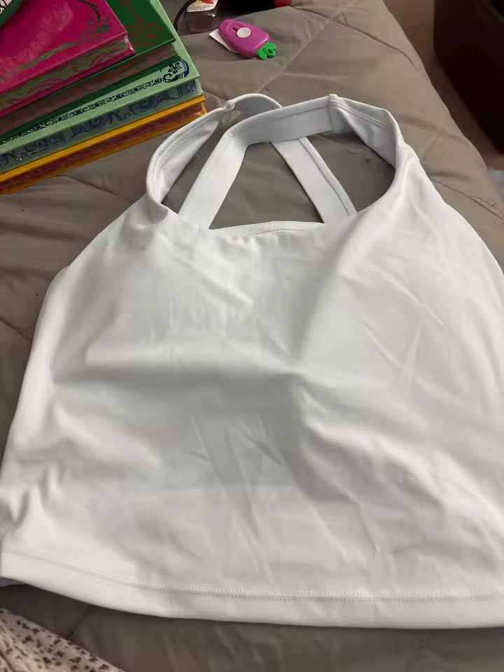 Brassière Sport Croisée Dos Nu – Maintien Yoga & Fitness Femme