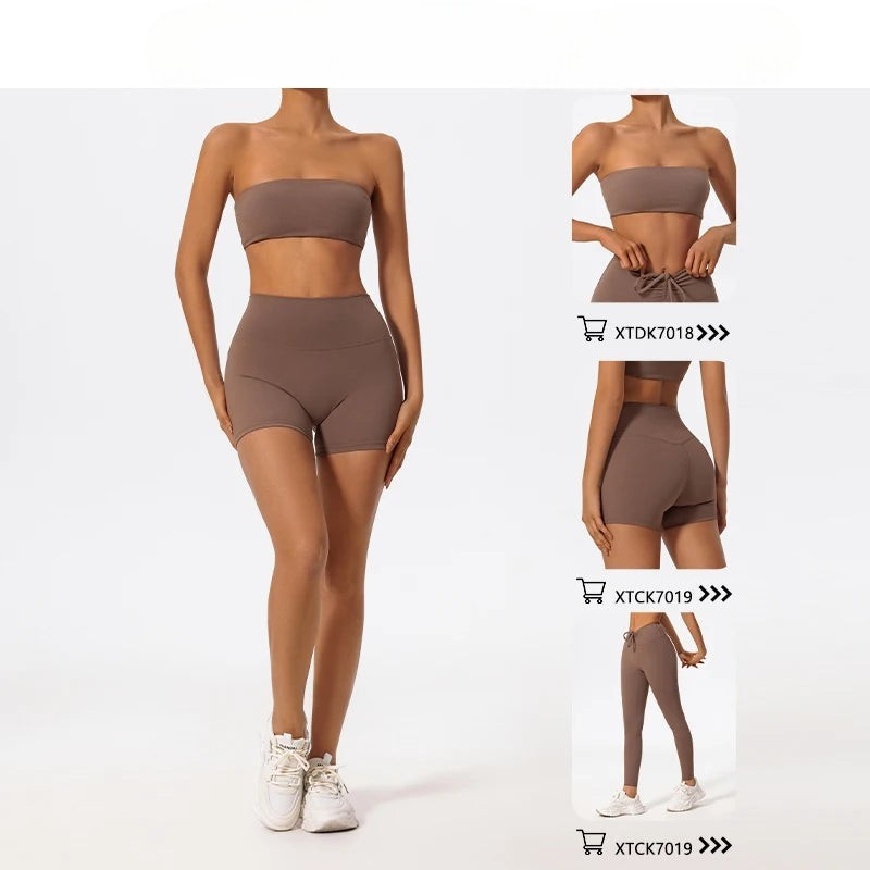 Ensemble Sport 2 Pièces Femme | Brassière & Short Taille Haute