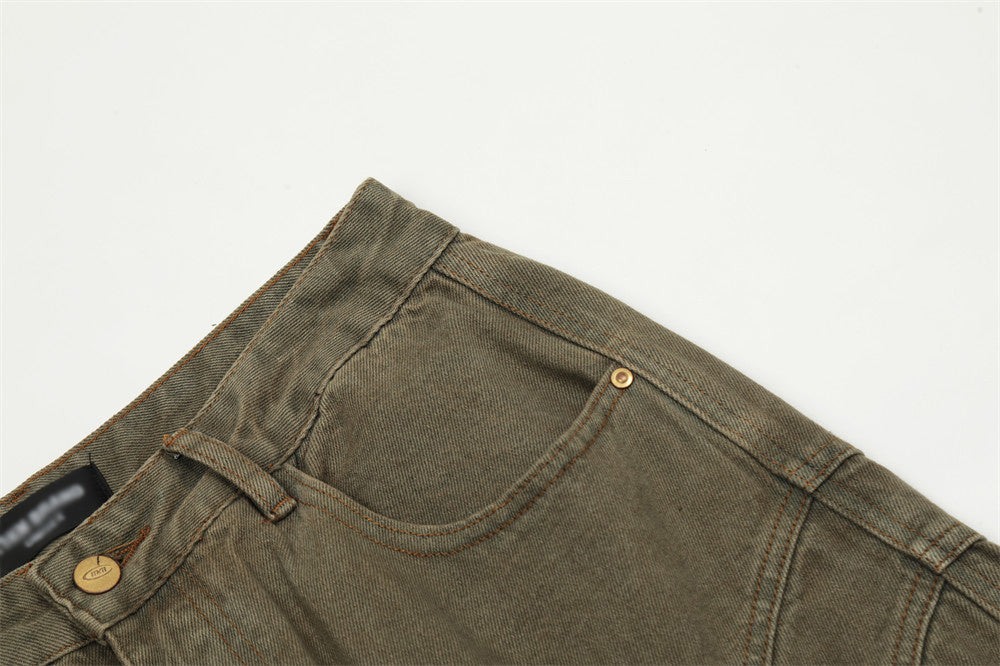 Pantalon Cargo Kaki Coton - Design Coutures Artistiques