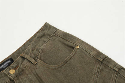 Pantalon Cargo Kaki Coton - Design Coutures Artistiques