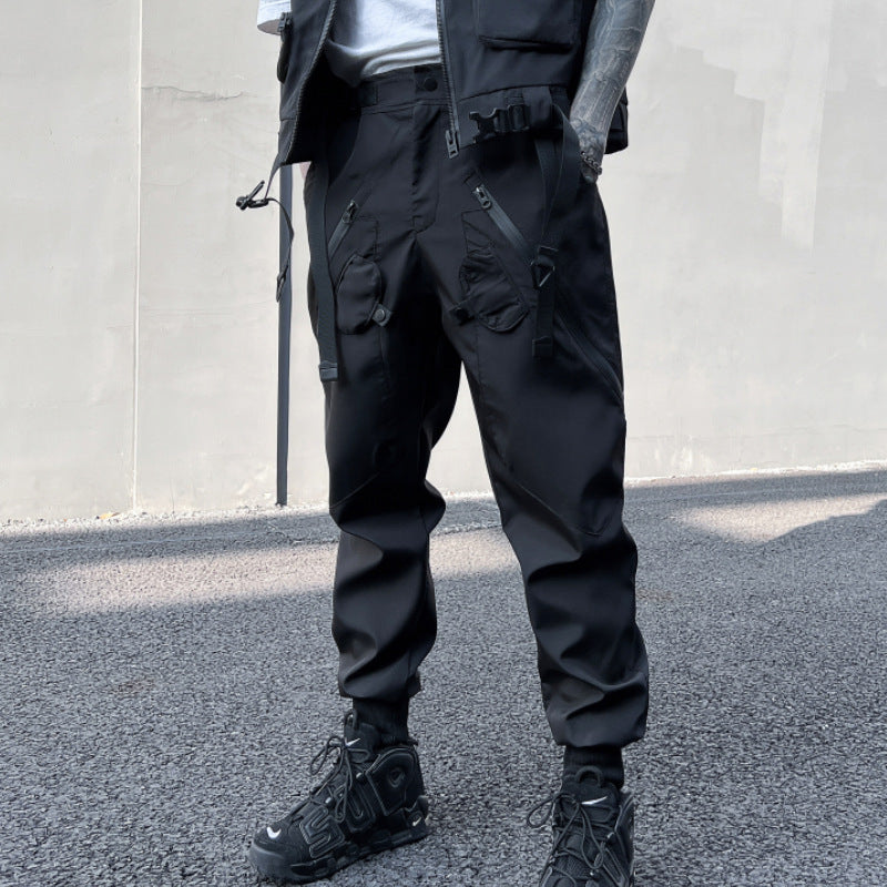 Pantalon Cargo Techwear Urbain Noir - hubofland