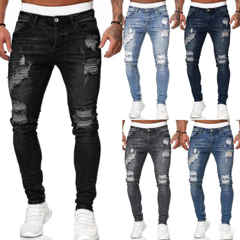Jean Skinny Déchiré Vintage - Style Street Homme