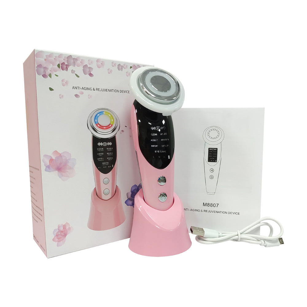 Appareil Beauté Visage RF EMS - Lumière LED 7 Modes