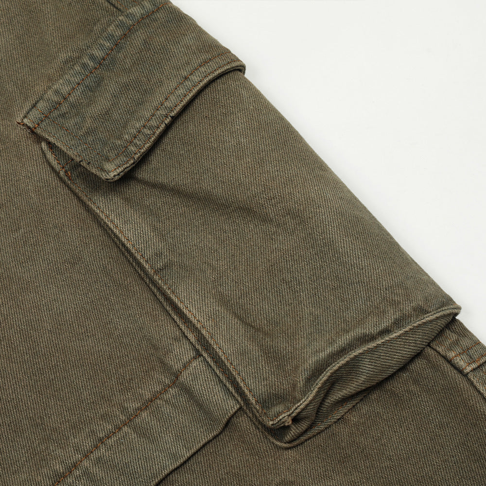 Pantalon Cargo Kaki Coton - Design Coutures Artistiques