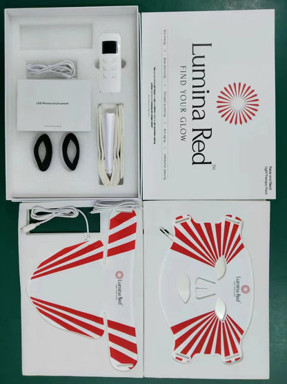 Masque LED Rajeunissement Facial et Cou - 4 Modes Lumière