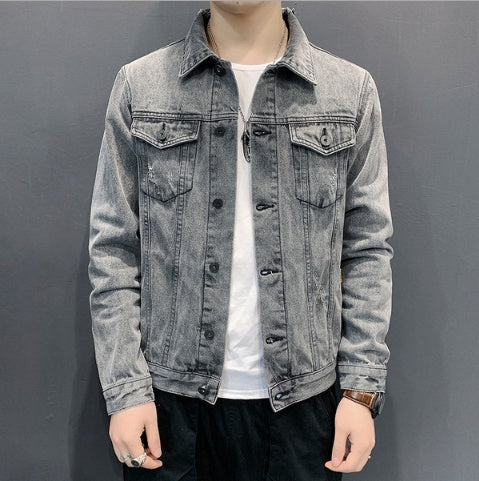 Veste Jean Homme Vintage - 100% Coton Délavé