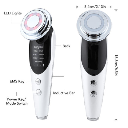 Appareil Beauté Visage RF EMS - Lumière LED 7 Modes