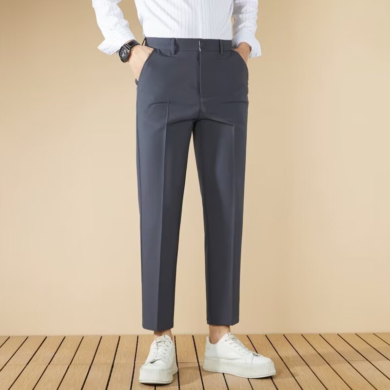 : Pantalon Business Gentleman Homme - Coupe Droite Élégante Printemps