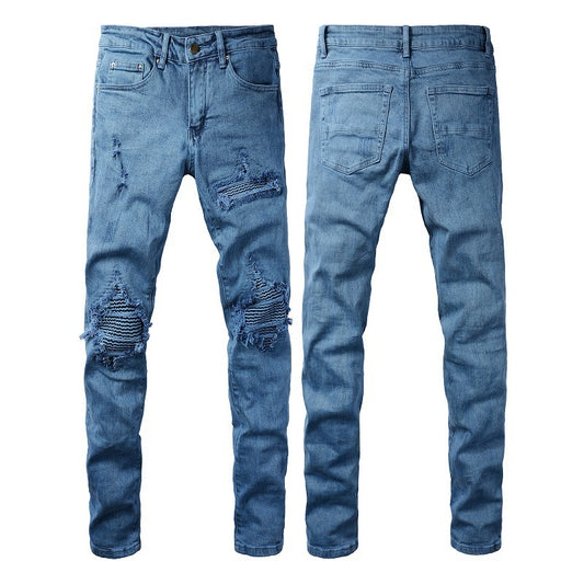 Jean Homme 100% Coton Déchiré - Streetwear Slim