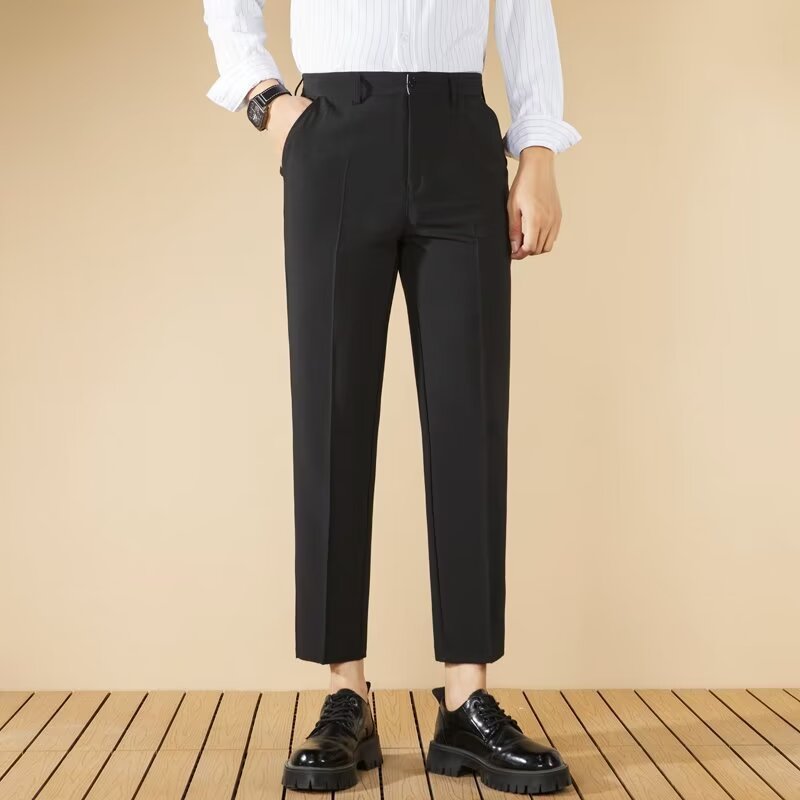 : Pantalon Business Gentleman Homme - Coupe Droite Élégante Printemps