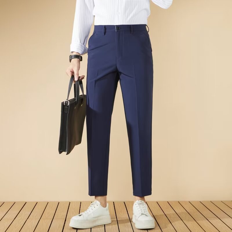 : Pantalon Business Gentleman Homme - Coupe Droite Élégante Printemps