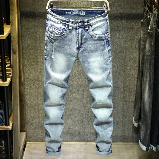 Jean Déchiré Bleu Clair Coton - Style Streetwear Moderne