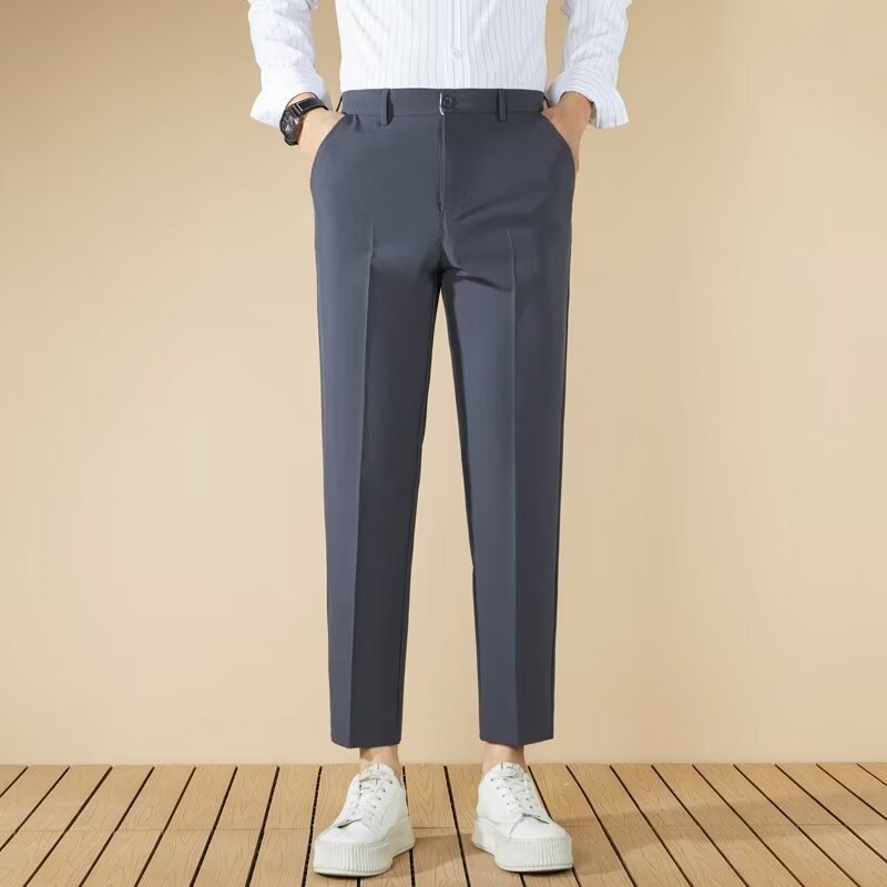 : Pantalon Business Gentleman Homme - Coupe Droite Élégante Printemps