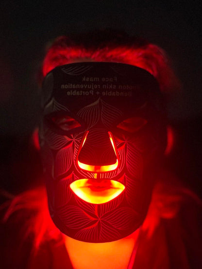 Masque Photonique Visage Portable - Rajeunissement Peau 3 Niveaux Anti-Fatigue