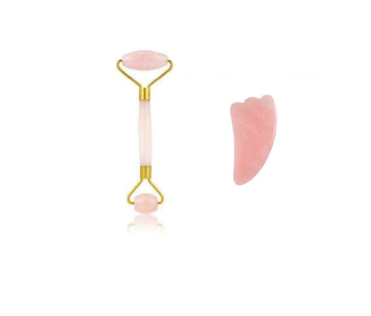 Rouleau de Jade Facial Massage Quartz Rose Jade Vert - Anti-Rides Lifting
