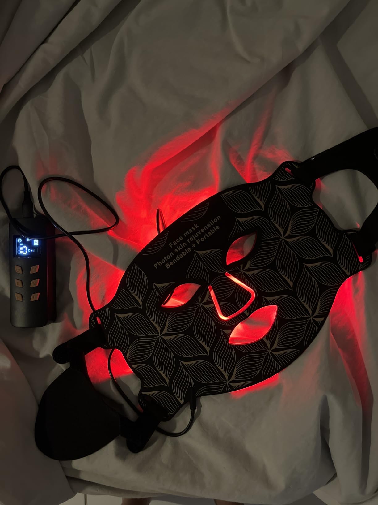 Masque Photonique Visage Portable - Rajeunissement Peau 3 Niveaux Anti-Fatigue