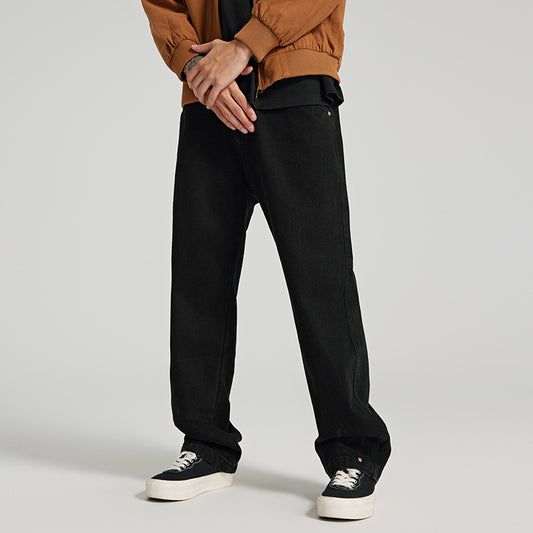 Pantalon Homme Noir Coupe Droite - Style Décontracté