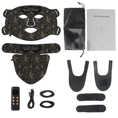 Masque Photonique Visage Portable - Rajeunissement Peau 3 Niveaux Anti-Fatigue