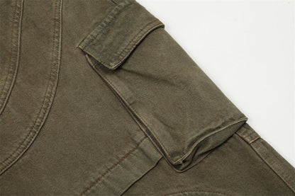 Pantalon Cargo Kaki Coton - Design Coutures Artistiques