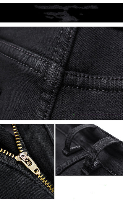 Jean Noir Homme Coton 85% - Coupe Droite Classique Confort