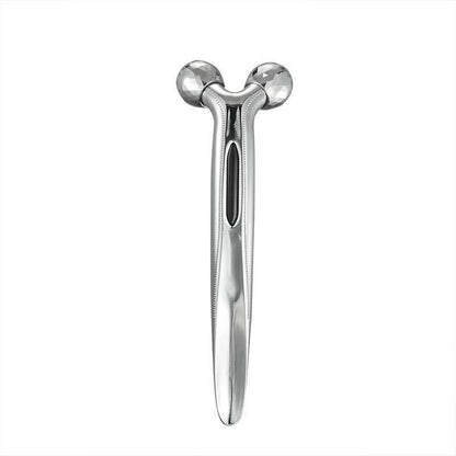 Masseur Facial 3D Roller Manuel Or Rose - Lifting Visage Ions Positifs