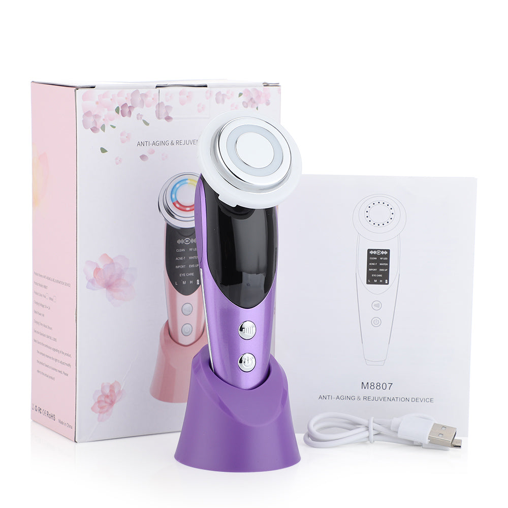 Appareil Beauté Visage RF EMS - Lumière LED 7 Modes