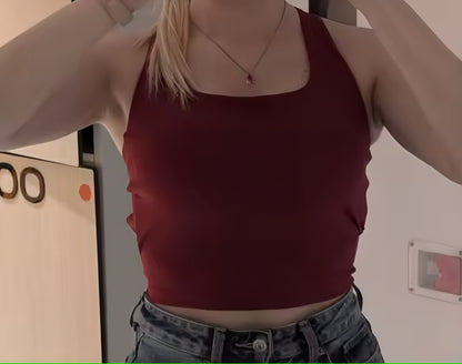 Brassière Sport Croisée Dos Nu – Maintien Yoga & Fitness Femme | W1253