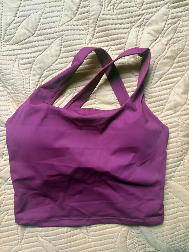 Brassière Sport Croisée Dos Nu – Maintien Yoga & Fitness Femme | W1253