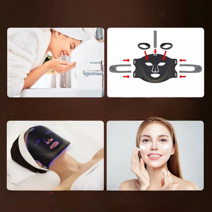 Masque LED Photonique Infrarouge - Soin Anti-Âge Professionnel à Domicile