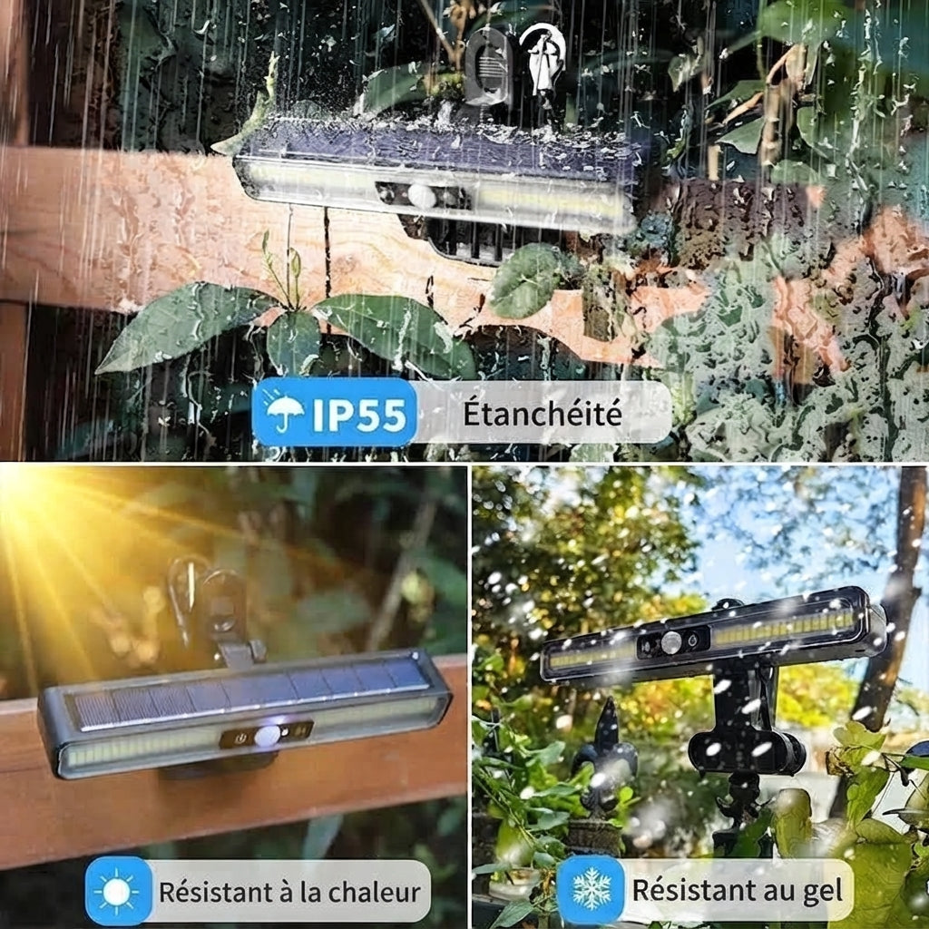 Lampe Solaire COB 1500LM – Détection 270°, 3 Modes, IP65