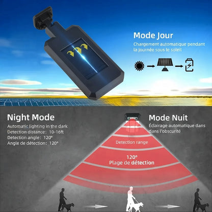 Lampe Solaire 10000LM – Détecteur de Mouvement, Télécommande, IP65