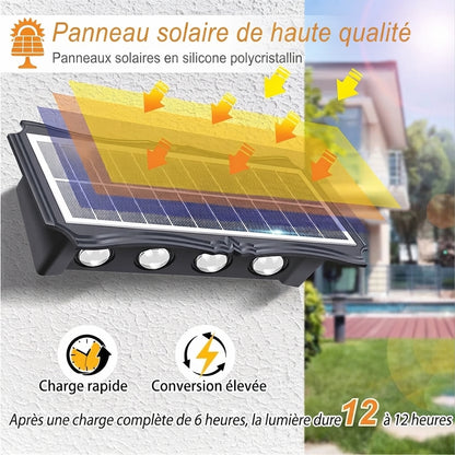 Lampe Murale Solaire LED – 3 Modes, Grand Angle, IP65