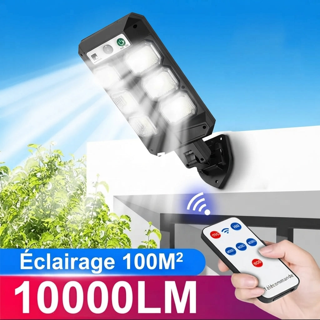 Lampe Solaire 10000LM – Détecteur de Mouvement, Télécommande, IP65