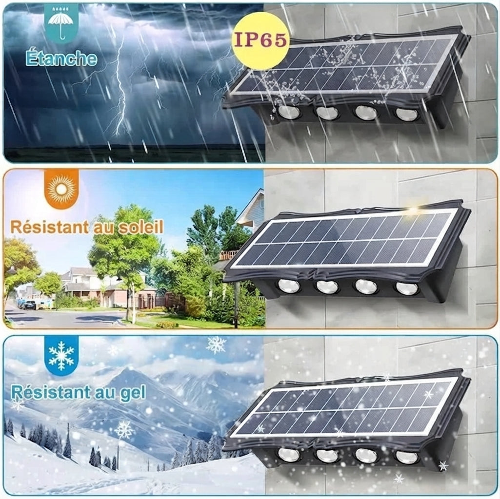 Lampe Murale Solaire LED – 3 Modes, Grand Angle, IP65