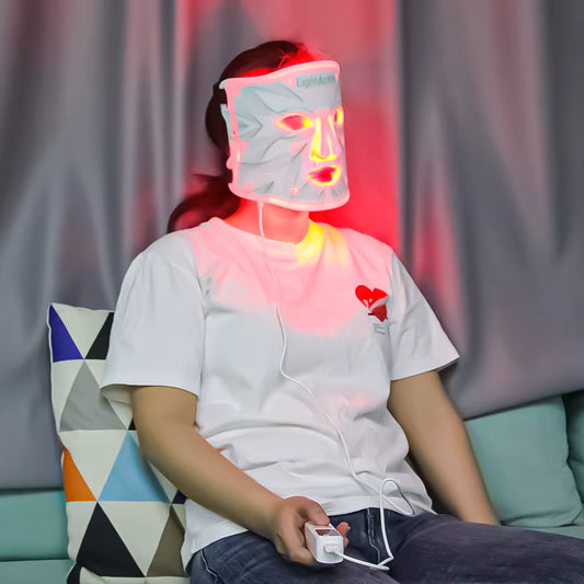 Masque LED Luminothérapie Visage - Anti-Rides Rajeunissement Peau