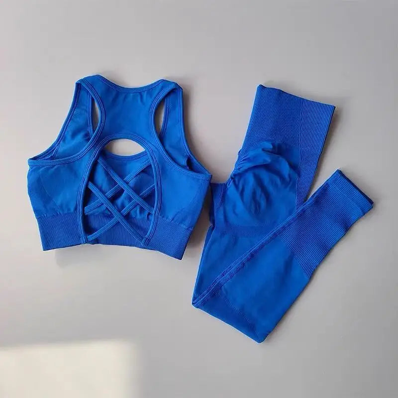Ensemble Yoga Sans Couture – Brassière Croisée & Legging Gainant