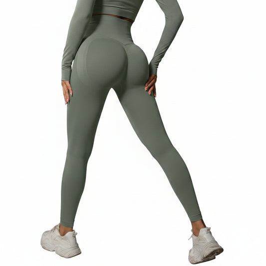 Legging Yoga Seamless Taille Haute Femme – Booty Lift Gainant