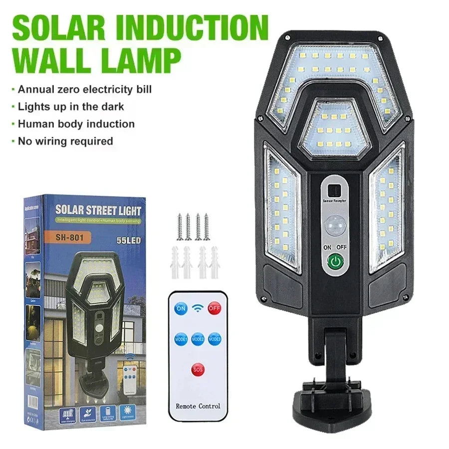 Lampe Solaire COB 1500LM – Détection 270°, 3 Modes, IP65