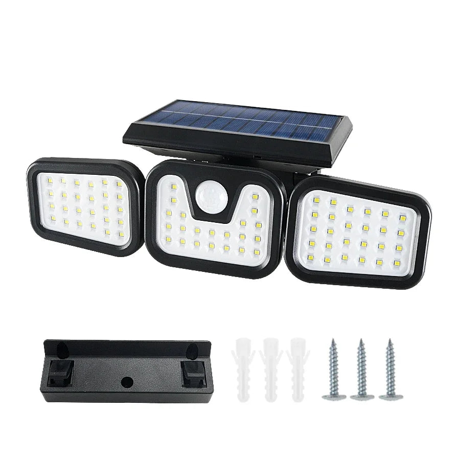 Projecteur Solaire Extérieur 3 Têtes IP65