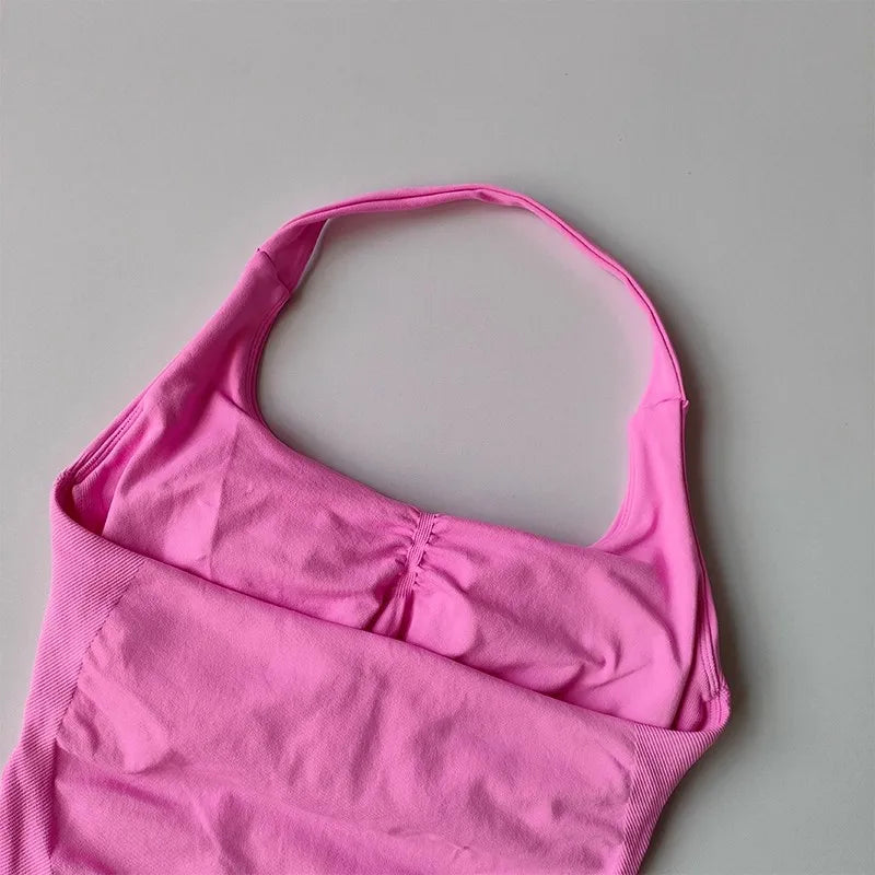 Brassière Sport Croisée Dos Nu – Maintien Yoga & Fitness Femme | W1253