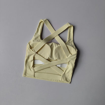 Brassière Sport Croisée Dos Nu – Maintien Yoga & Fitness Femme | W1253