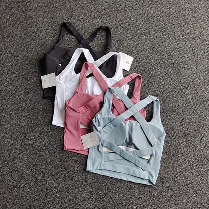 Brassière Sport Croisée Dos Nu – Maintien Yoga & Fitness Femme | W1253