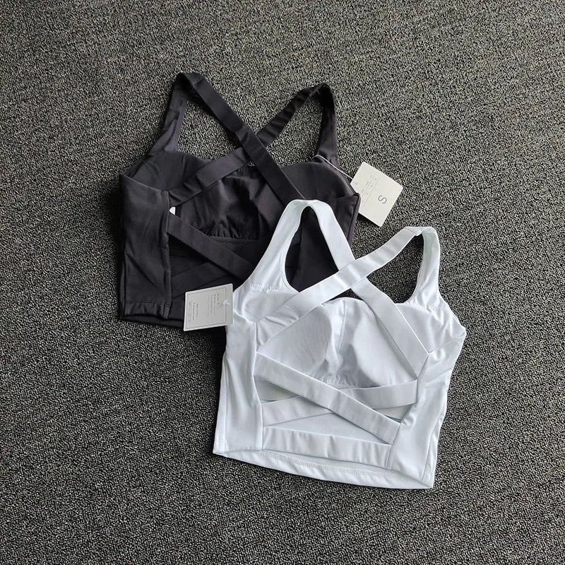 Brassière Sport Croisée Dos Nu – Maintien Yoga & Fitness Femme | W1253
