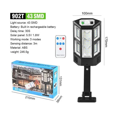 Lampe Solaire COB 1500LM – Détection 270°, 3 Modes, IP65