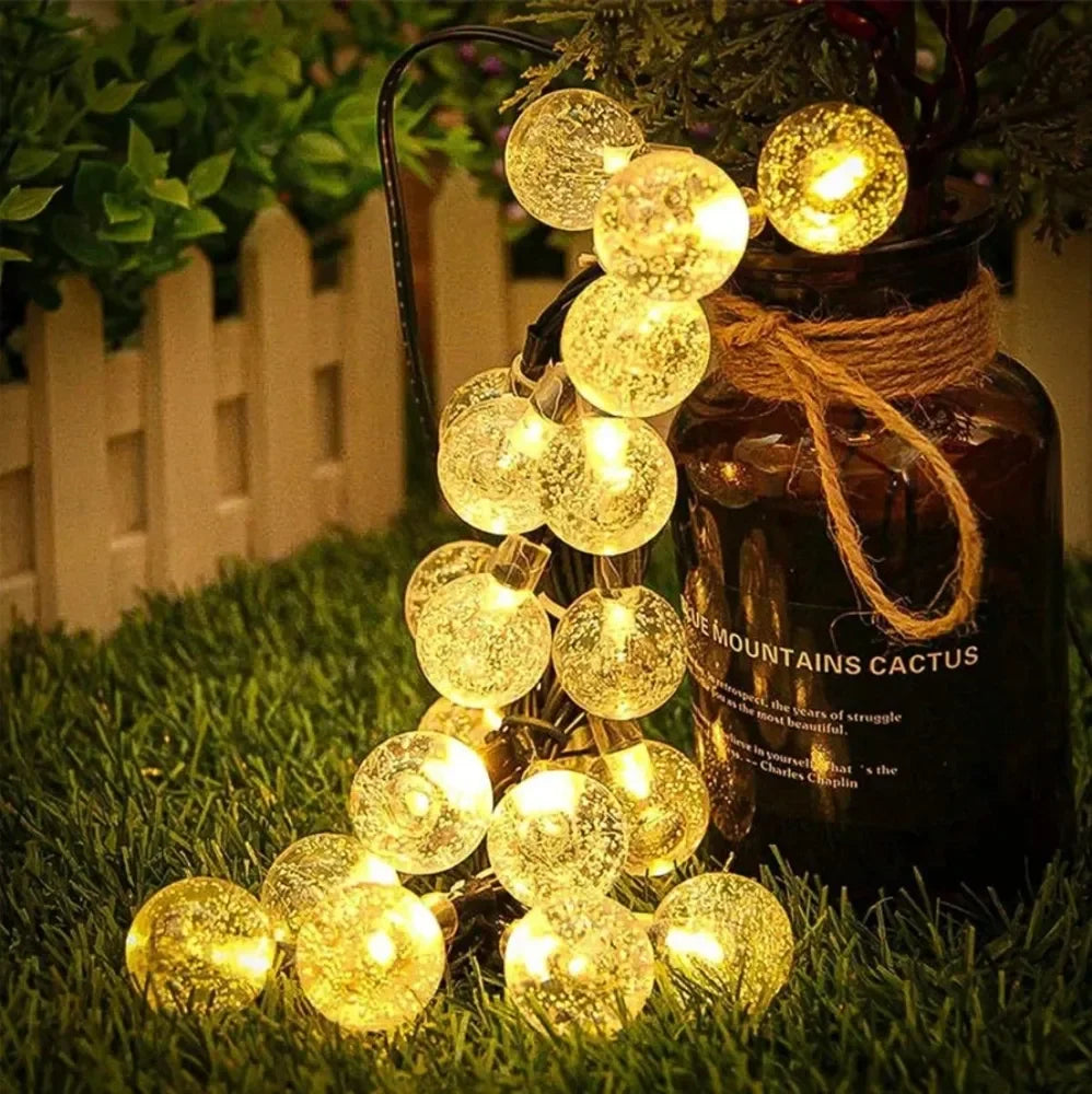 Solar Bubble String Lights – Outdoor Waterproof Orb