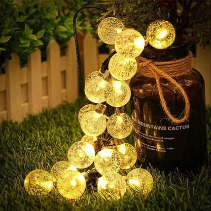 Solar Bubble String Lights – Outdoor Waterproof Orb