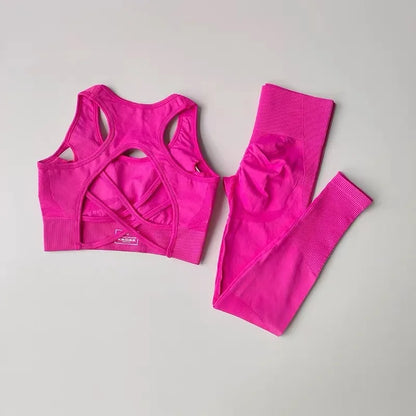 Ensemble Yoga Sans Couture – Brassière Croisée & Legging Gainant