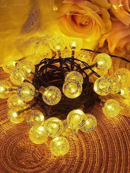 Solar Bubble String Lights – Outdoor Waterproof Orb